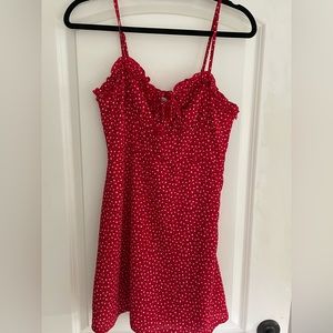 princess polly red floral mini dress small / 6